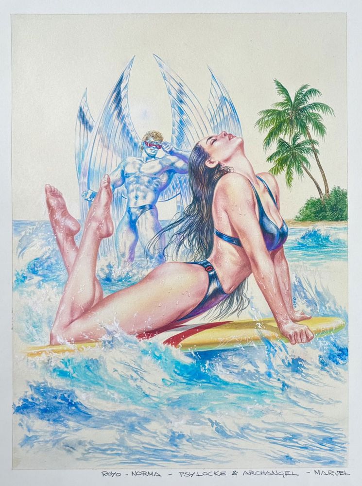 Luis Royo, Psylocke and Archangel, for Fleer, 1994/95