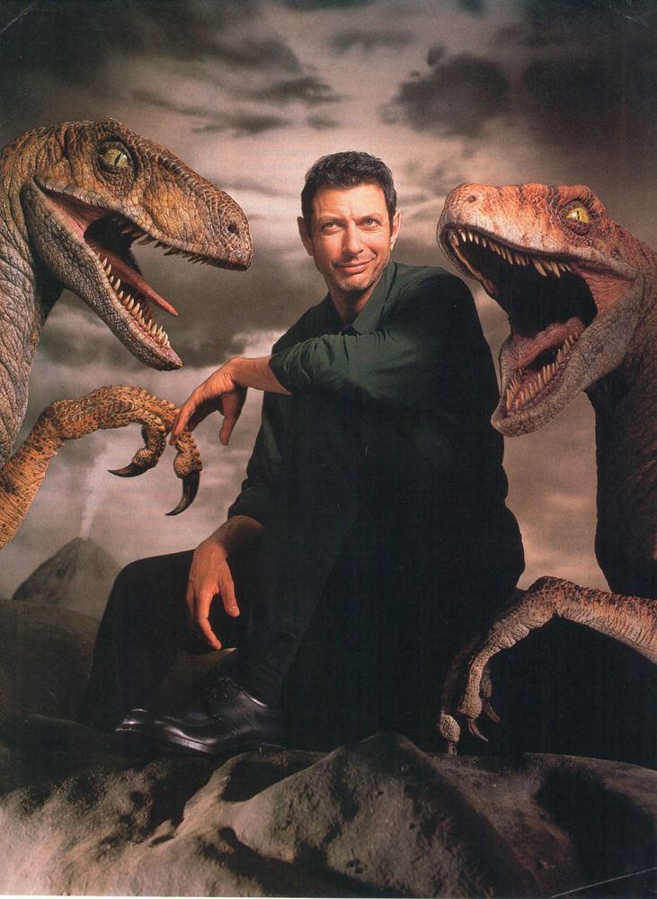 jeff goldblum and some raptors 