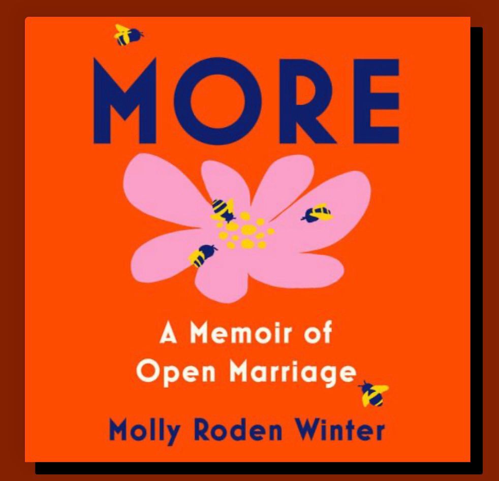 More book cover, bright orange with pink flower and bees 