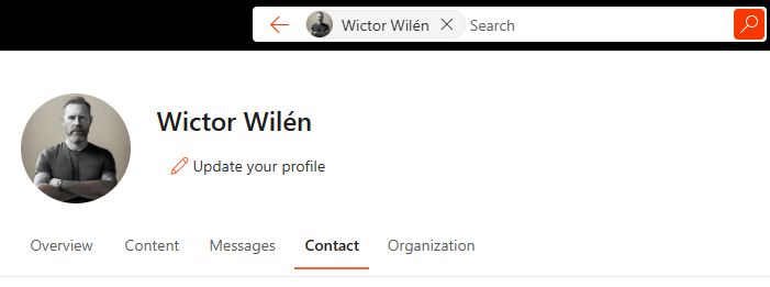 A screenshot of the new profile editor in office.com