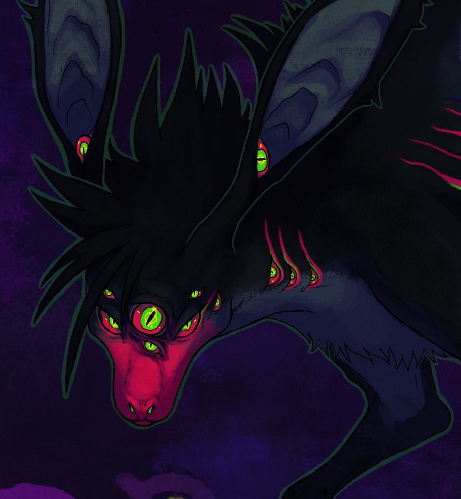 close up of the character’s face