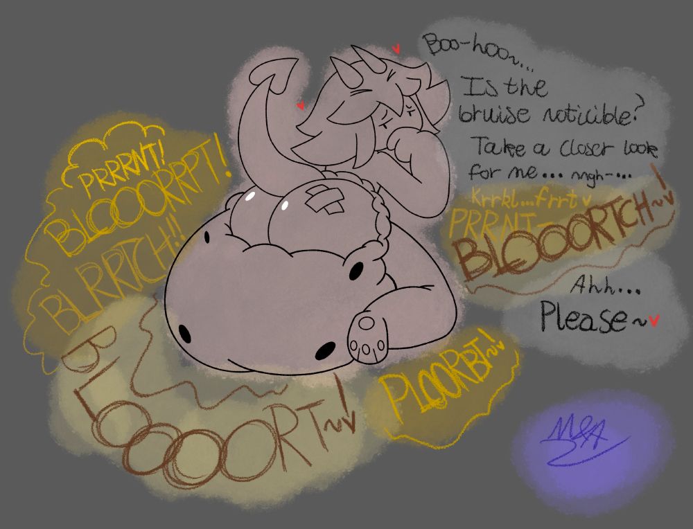 The Basement Dweller soils his fluffy diaper with a visible injury on his butt. It's unclear if he did this to himself or if it was a genuine accident. 

He wants you to kiss it to make it feel better :3

*kisses boo-boo spot*