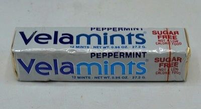 Rectangular package of Velamints breath mints from the 80s