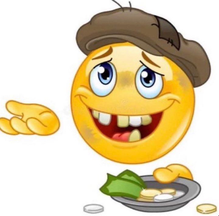 emoticon todo sujo fudido pedindo dinheiro