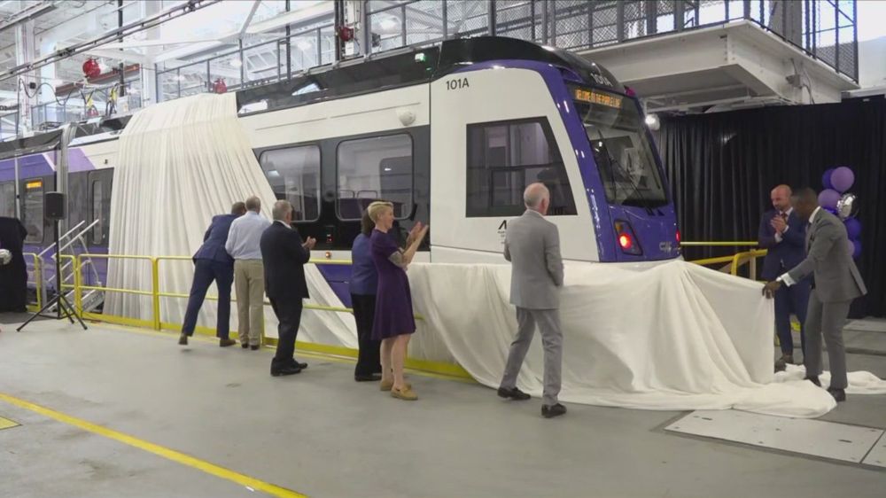 Purple Line light rail vehicles unveiled in Prince George's County