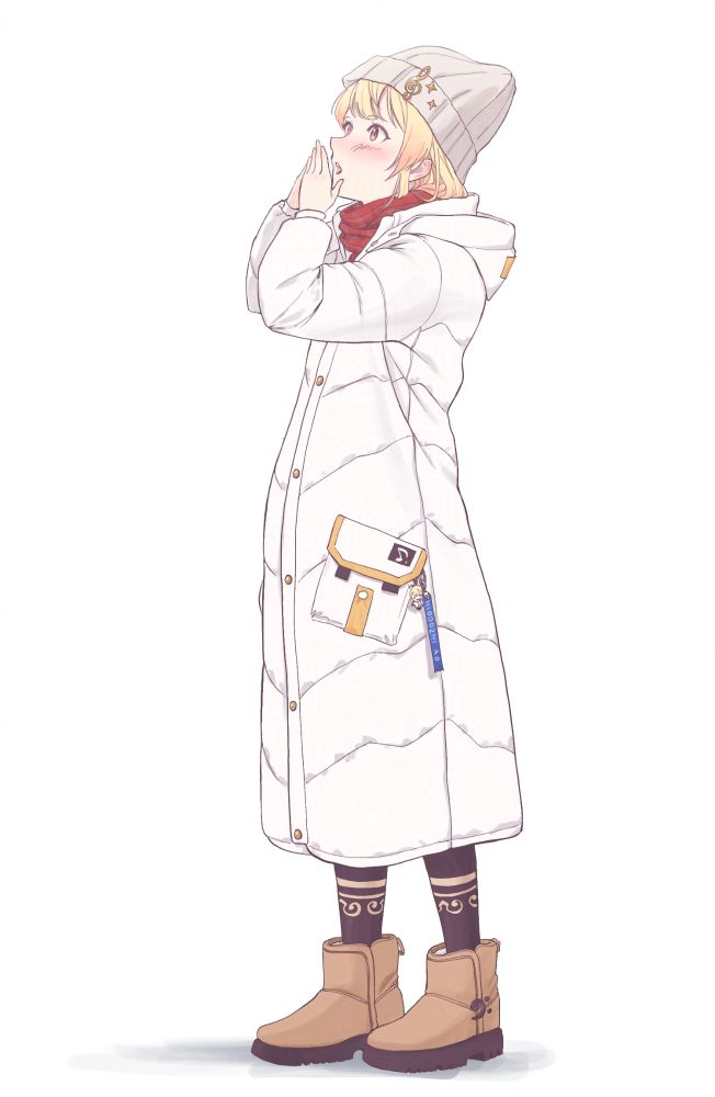 금발의 키작은 소녀가 추워하며 손에 입김을 내뱉고 있다. 그녀는 베이지색 비니모자와 하얀 롱패딩 짙은 갈색의 레깅스와 옅은 갈색의 어그부츠를 신고 있다.
그녀의 이름은 오토노세 카나데이다.