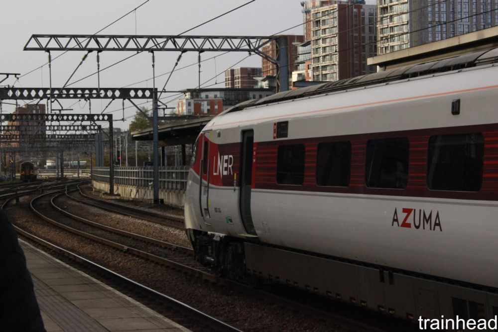LNER Class 800 leaving Leeds bound for Harrogate