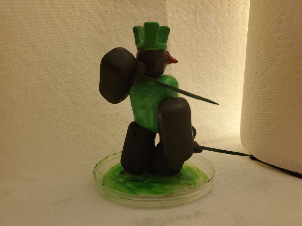 Back view of the 1x1x1x1 clay model
