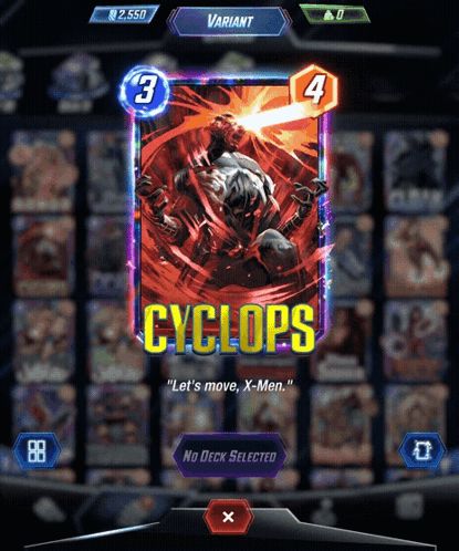 a card that says cyclops on it in yellow letters