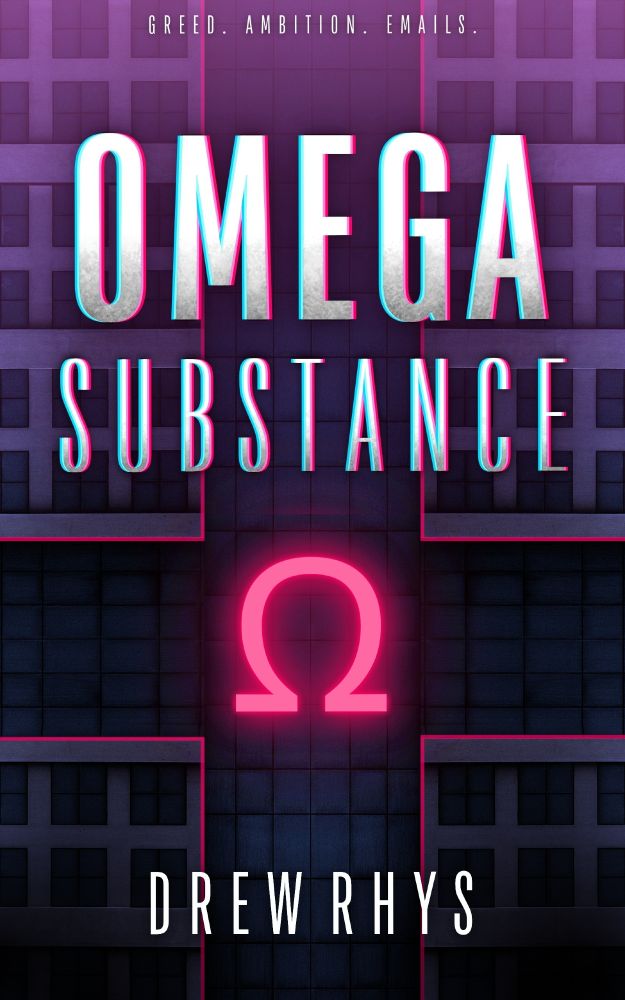 A book cover for the book Omega Substance by Drew Rhys. The picture shows white words on a purple background styled as a skyscraper, with a design which hints at an inverted cross and the greek 'omega' character whihc glows red. The blurb reads as follows:

Decipher an impossible mystery dripping with wry corporate satire in this unputdownable story of pride, ambition, and the boundaries of science pushed far too far...

Silicon Valley, Thursday, mid-morning: The ordinarily busy headquarters of Big Pharma giant Celestium is found completely empty, its entire workforce apparently vanished into thin air, leaving behind an eerie 'ghostscraper' and a baffling puzzle for the Silicon Valley Police.

Days later, a mysterious disc is delivered anonymously to the SVPD which appears to contain evidence related to the case. Company classified material revealing Machiavellian schemes, unholy experiments, and shocking incidents which took place within the walls of that ill-fated building during the final few months of Celestium's existence.

Who sent the disc and what are their motives? What exactly was going on in Celestium's secret underground labs? And what could have caused more than 500 employees to simply disappear without trace?

Omega Substance is a bitterly satirical mystery thriller that explores whether even eldritch, unknowable evil can be a match for the ruthlessness of modern corporate culture. This standalone book requires no further reading to enjoy.
