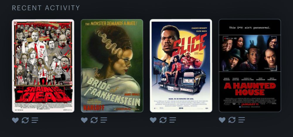 SHAUN OF THE DEAD
THE BRIDE OF FRANKENSTEIN
SLICE
A HAUNTED HOUSE