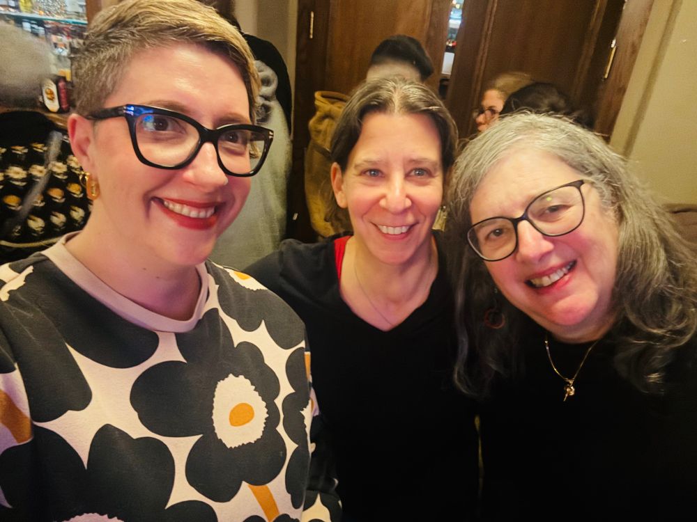 Ariel with Patti Lenard and Rabbi Liz Bolton at the ten year anniversary party for Rainbow Haven 