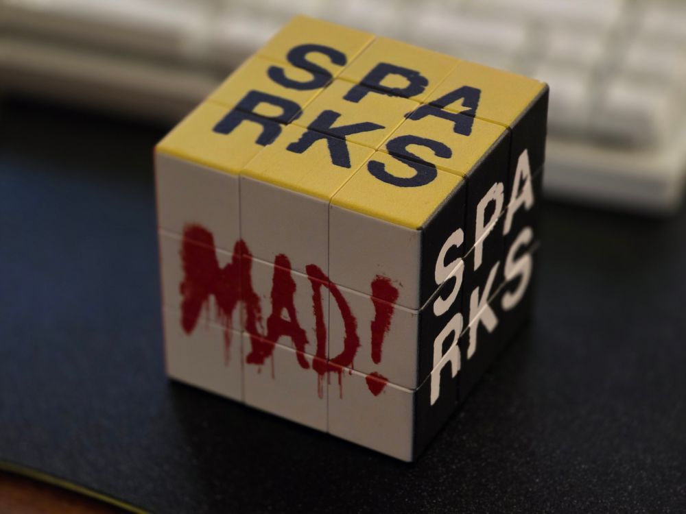 A Sparks-branded Rubik's Cube
