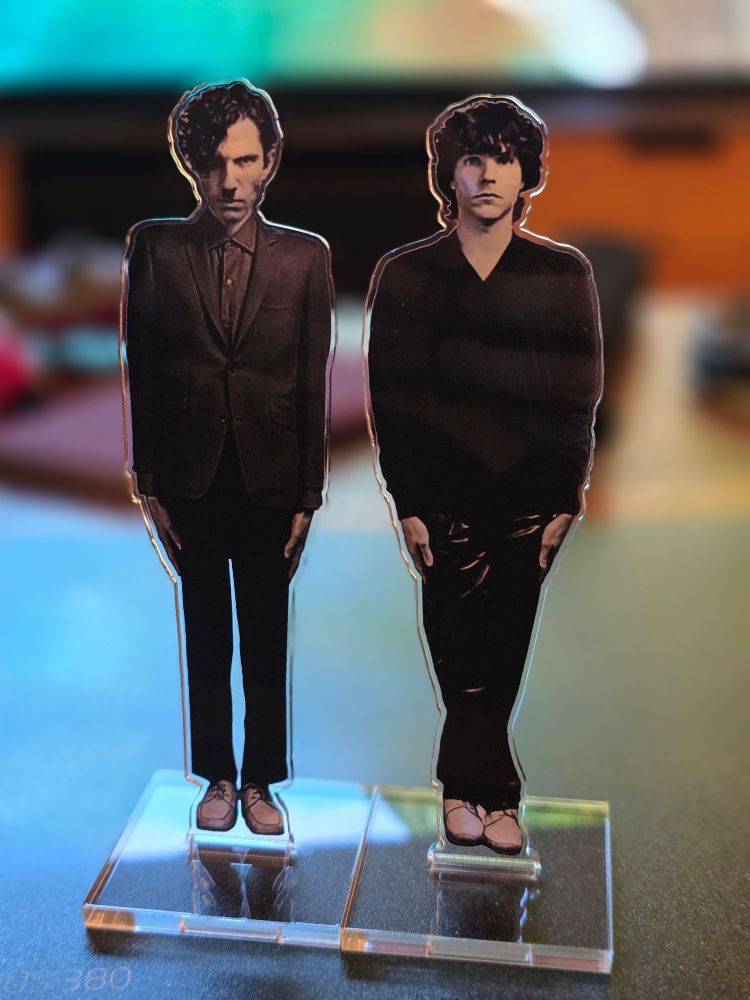 Ron and Russell Mael miniature acrylic desk standees