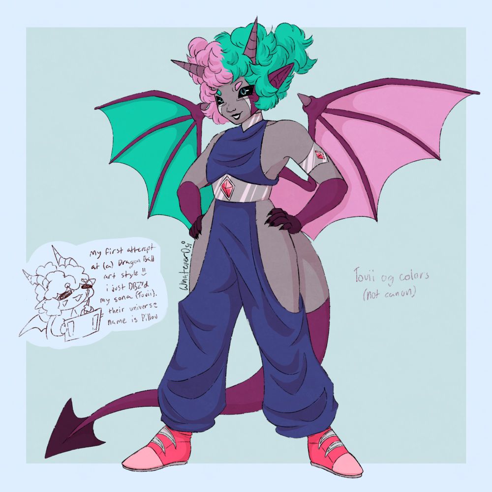 Same image of Pillou except with the desaturated color palette of my original persona Tovii (Tovy)