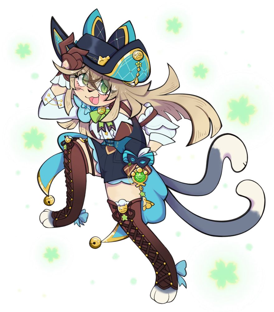 kirara from genshin impact drawing (wearing 2024 summer event skin)