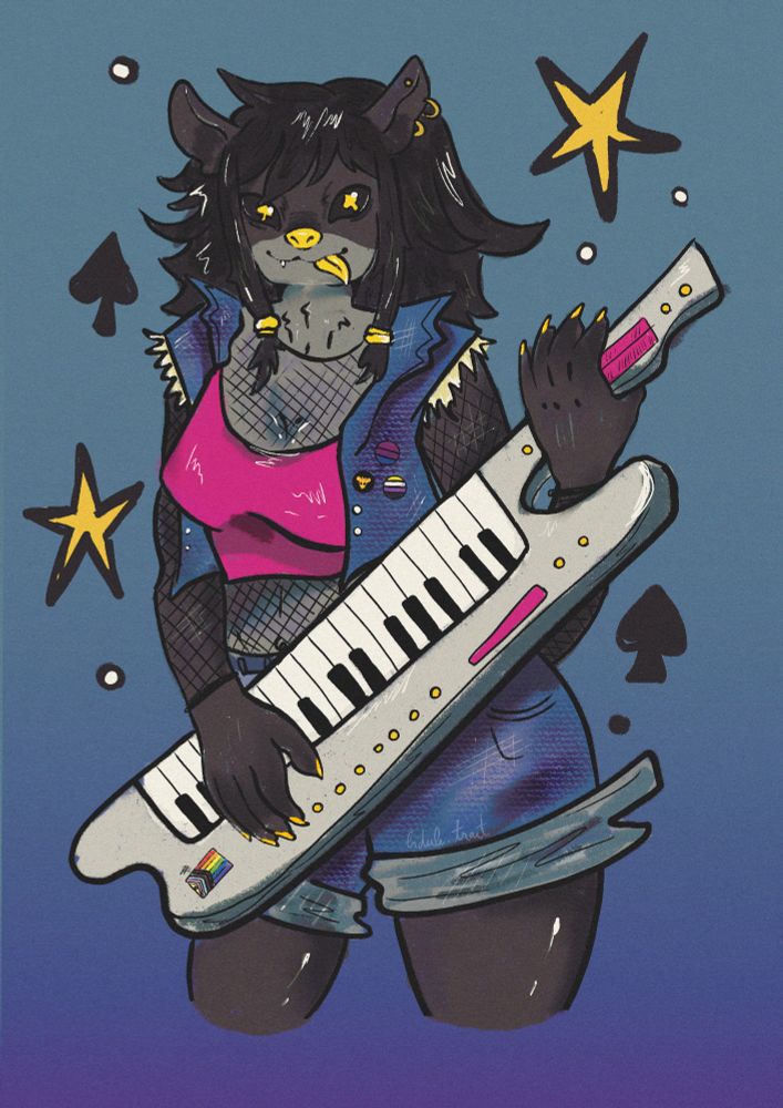 opal playing keytar yayyyy