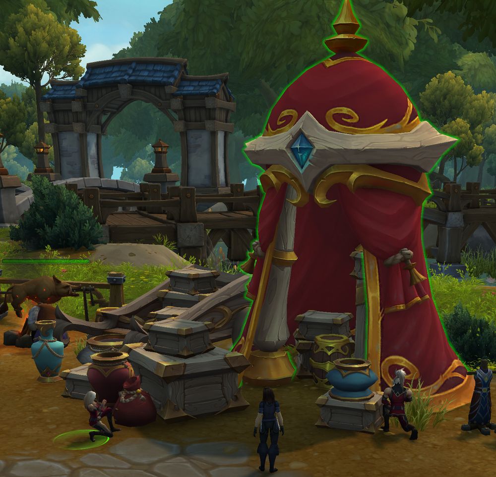 a blood elf tent placed in the alliance neighborhood