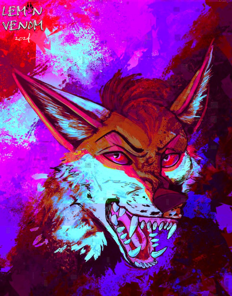 A picture of an earlier version of Alex, overlaid over the genderfluid pride flags colors