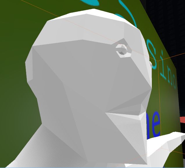 The face of my human model. They look funny.