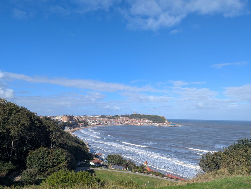 Blue sky over Scarborough South Bay