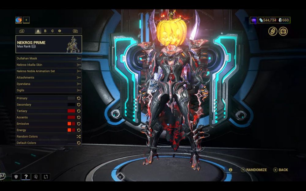 Warframe Nekros looking like sleepy hollow