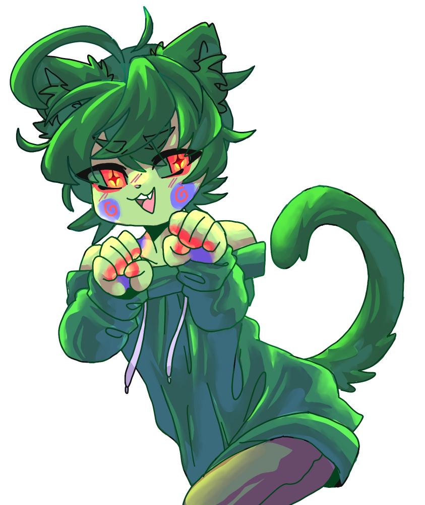A green cat boy by Squidinku