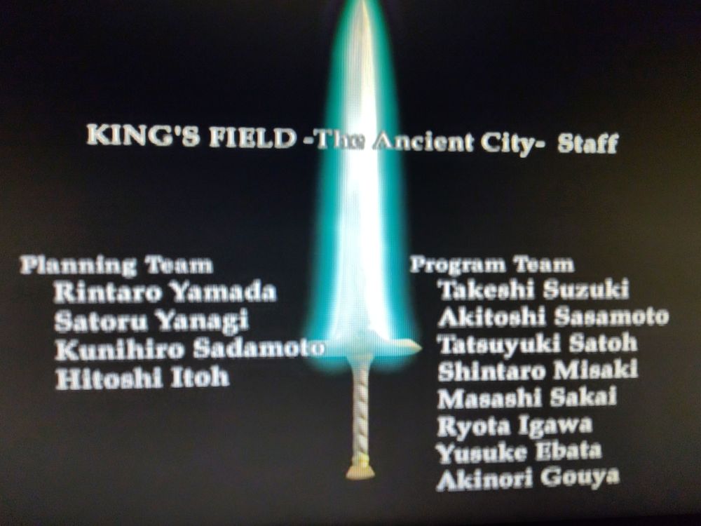 Beginning of the credit roll for King's Field IV: The Ancient City