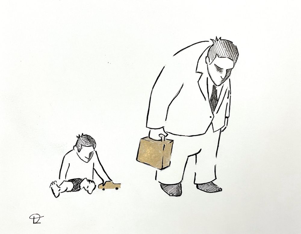 Work play ink illustration