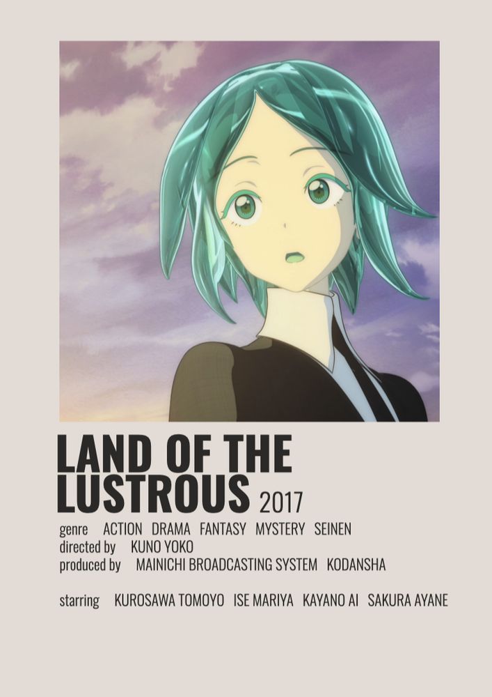 imagem de fundo branco mostrando a personagem principal do anime Land of the Lustrous (Houseki no Kuni)