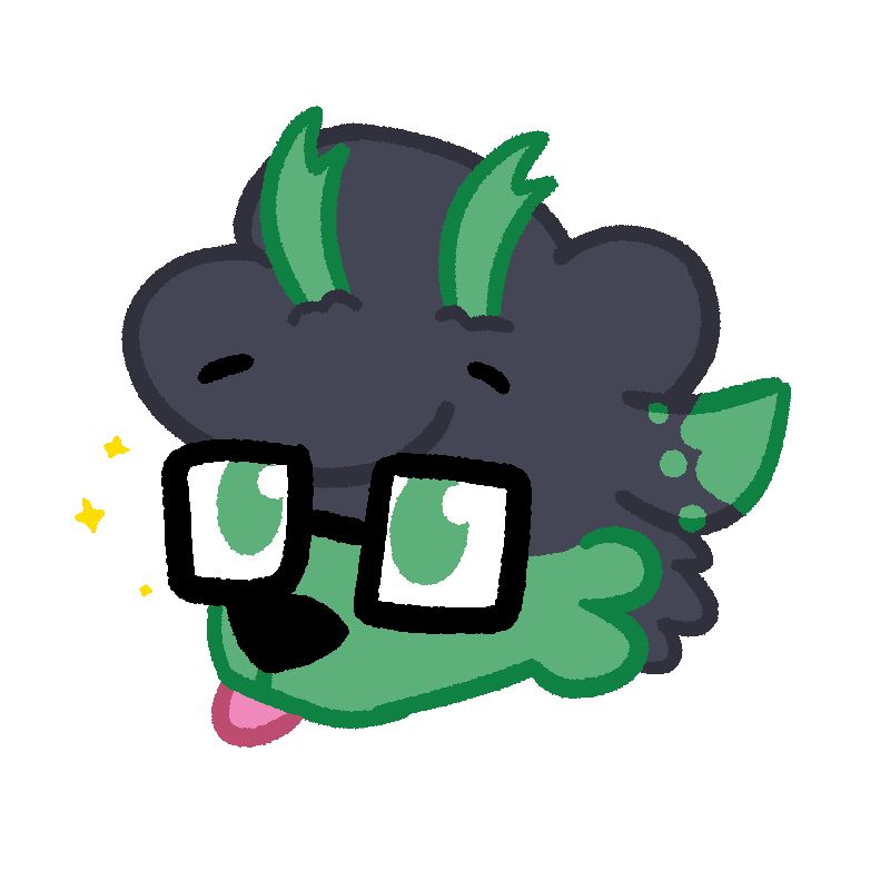 deermints's sona with tongue out and big cute eyes