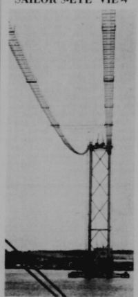 Some very rickety-looking catwalks seen from below. No actual bridge is present.