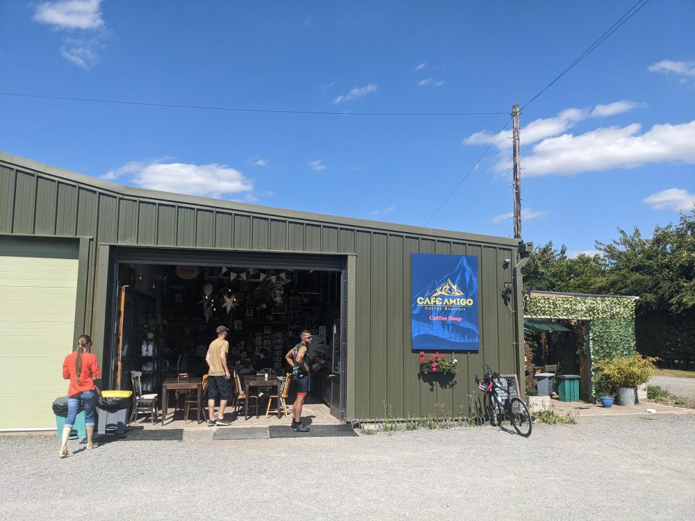 Coffee rosters and cafe in a barn.