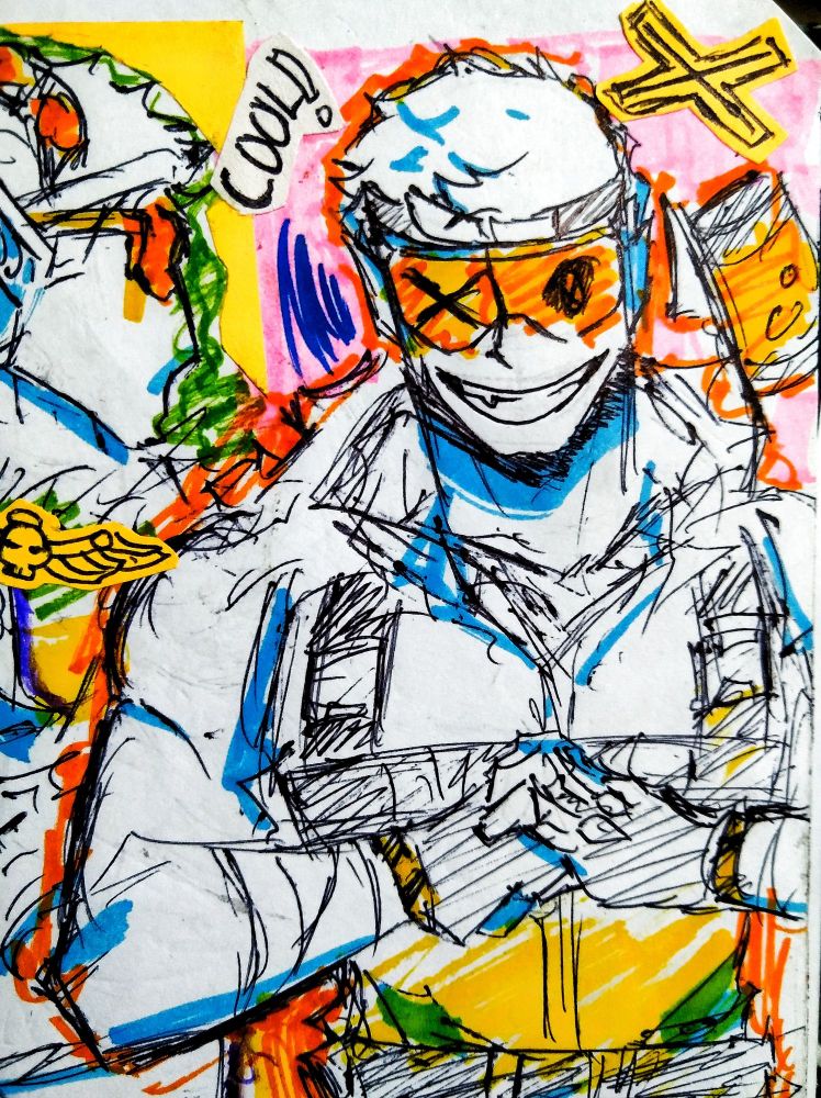 On this au his a pilot because his the only man on the grup like N so.. i just use Logicಡ⁠ ͜⁠ ⁠ʖ⁠ ⁠ಡ