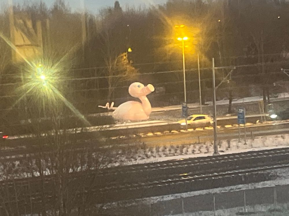 The Pig-Duck statue in Turku, Finland