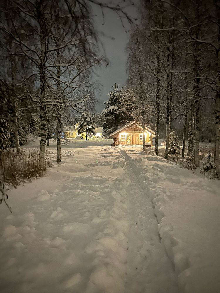 Lakeside frosty sauna