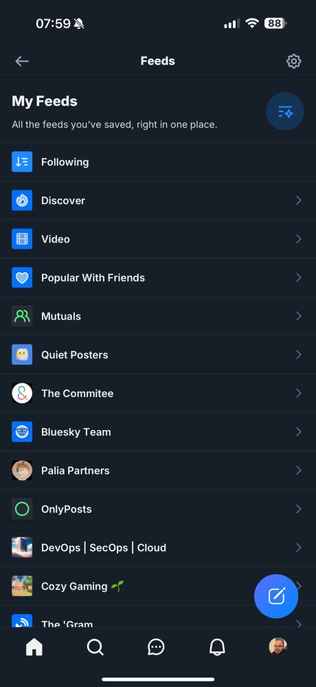 Feed list on blue sky