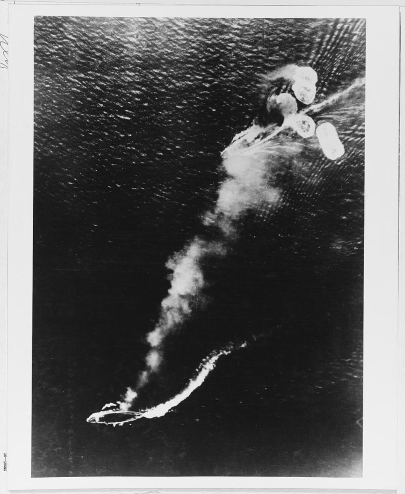 HMS Repulse and HMS Prince of Wales avoid high level bombing and torpedoes from the Japanese Army Air force on December 10th 1941.
