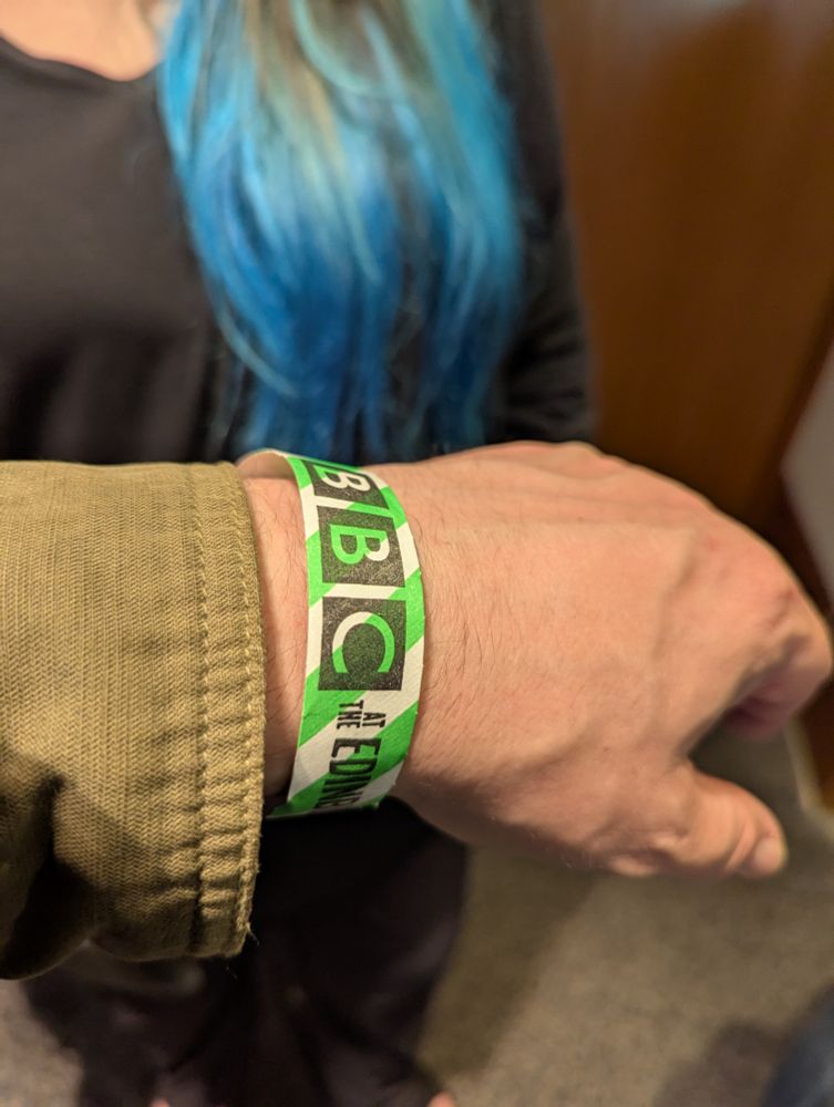 BBC at Edinburgh Fringe wrist band. 