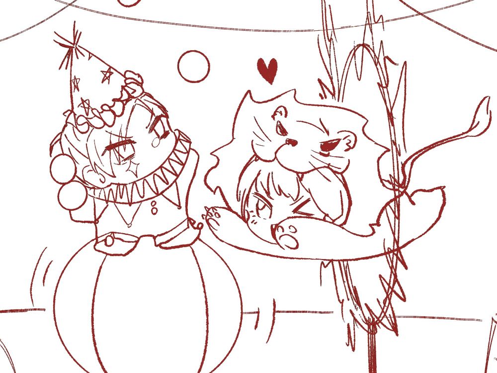 雷欧妮和菲力克斯进行杂技表演