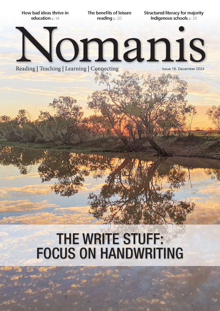 Photo of the cover of Nomanis with the title "The Write Stuff: Focus on Handwriting."