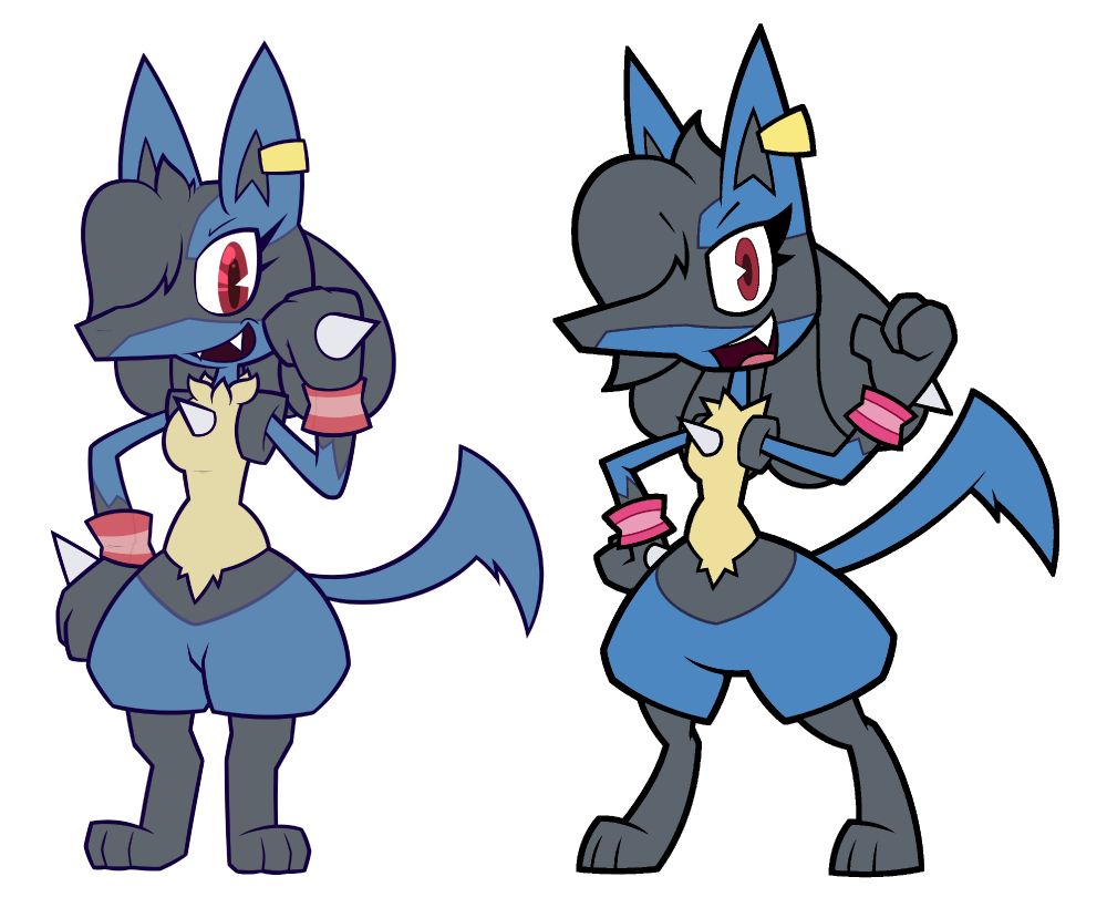 Flurry the Lucario's design from July 2023 to currently.