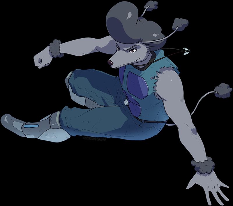 Pierre (he/him) an anthropomorphic poodle with a 'fro, leaps into action - illustration by JB Fuller (jb.frankielynn on Insta)