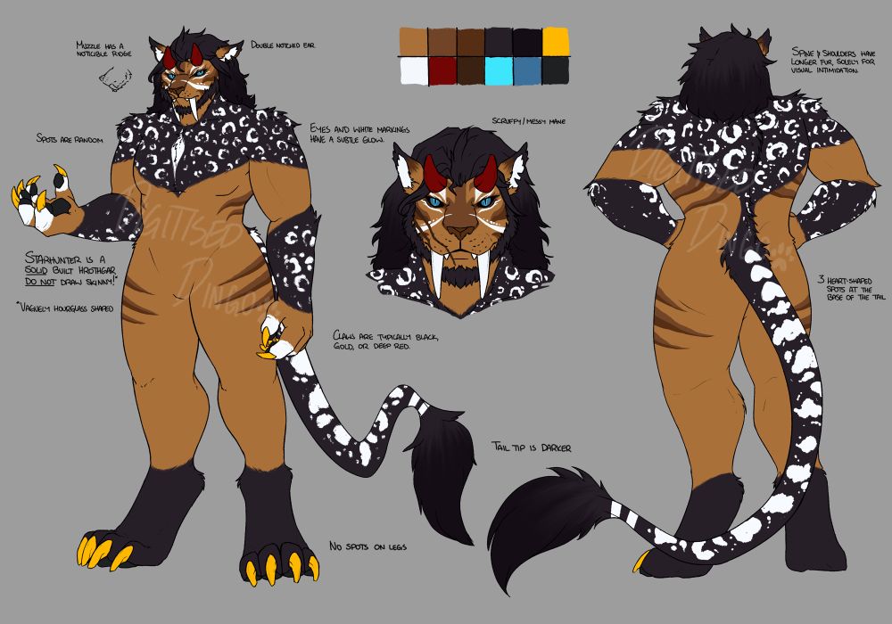 Secondary reference of Starhunter focused solely on their body shape and markings. 