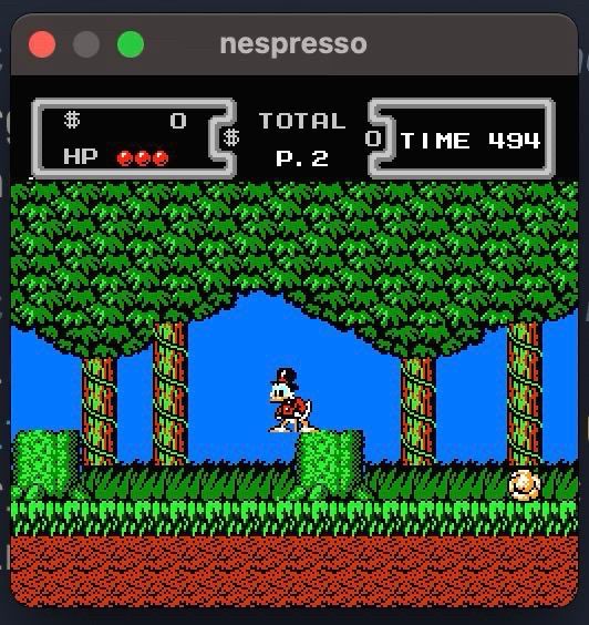 Duck tales game inside the Nespresso emulator