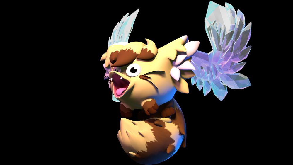 3D render of Firby done in Blender. Her mouth is stretched out to mimic the Marx face when he is about to shoot his laser.