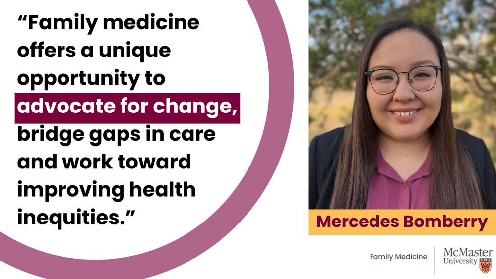 “Family medicine offers a unique opportunity to advocate for change, bridge gaps in care and work toward improving health inequities.” Headshot of Mercedes Bomberry.