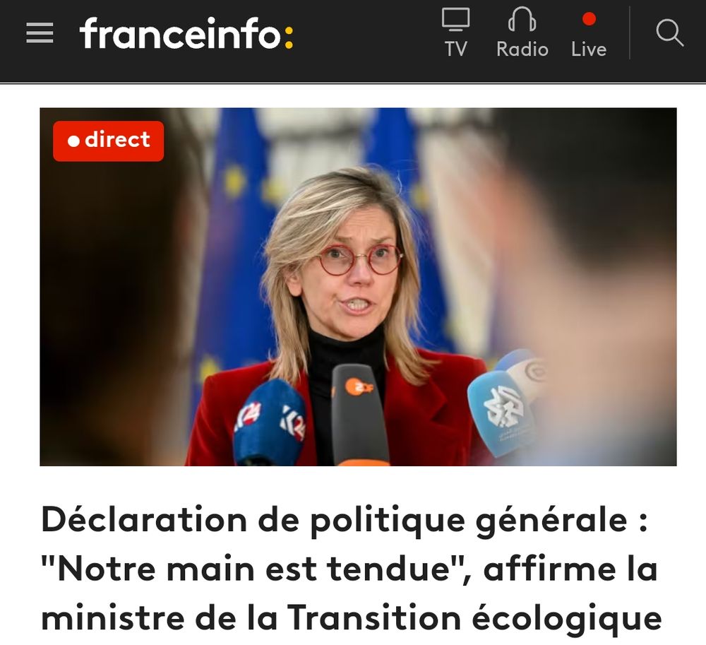 Franceinfo:
direct
Déclaration de politique générale : "Notre main est tendue", affirme la ministre de la Transition écologique