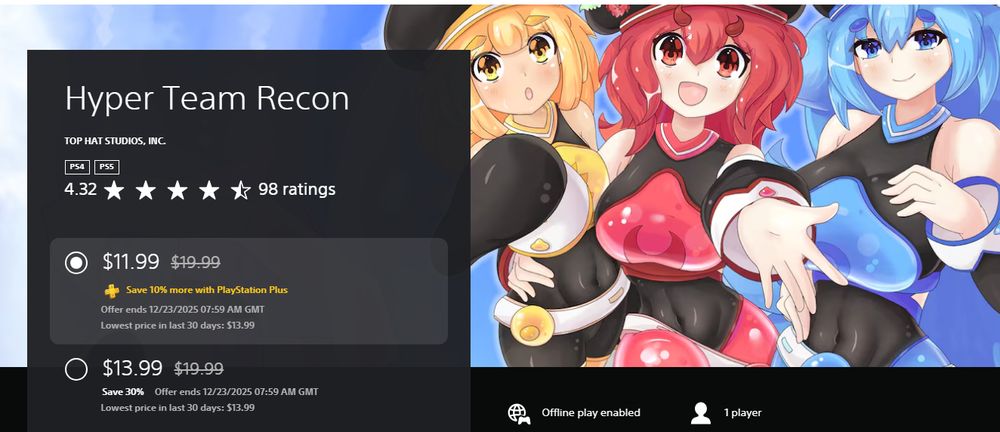 Hyper Team Recon is on sale on Playstation