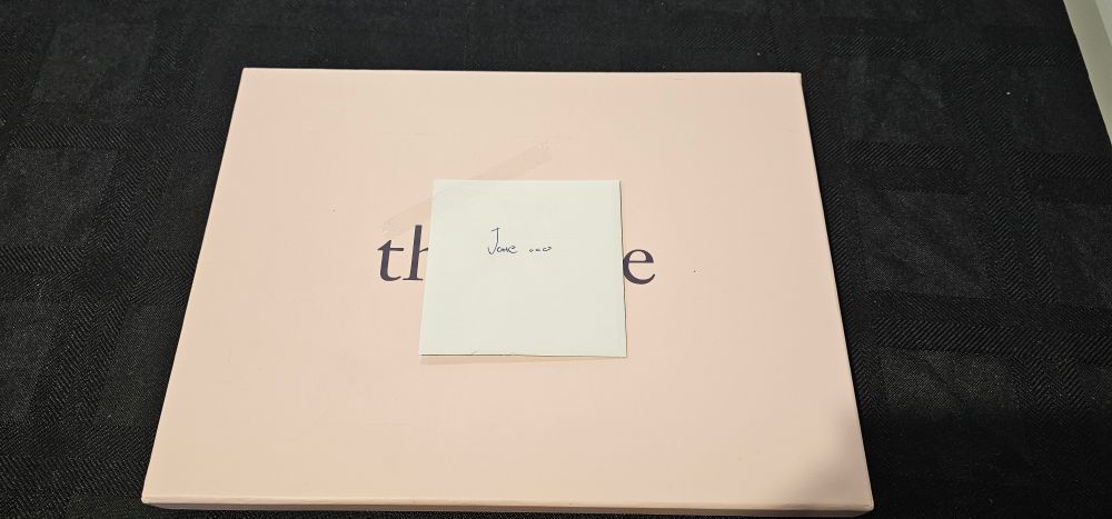 Gift box with card attached